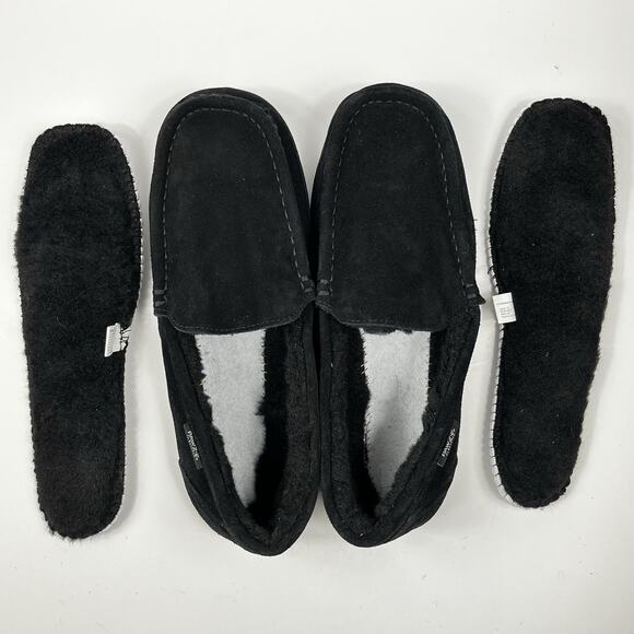 BEARPAW Men's Suede PAWZ Size 12 Black Slipper Shoe Slip-on Rubber Grandpacore - Picture 6 of 11